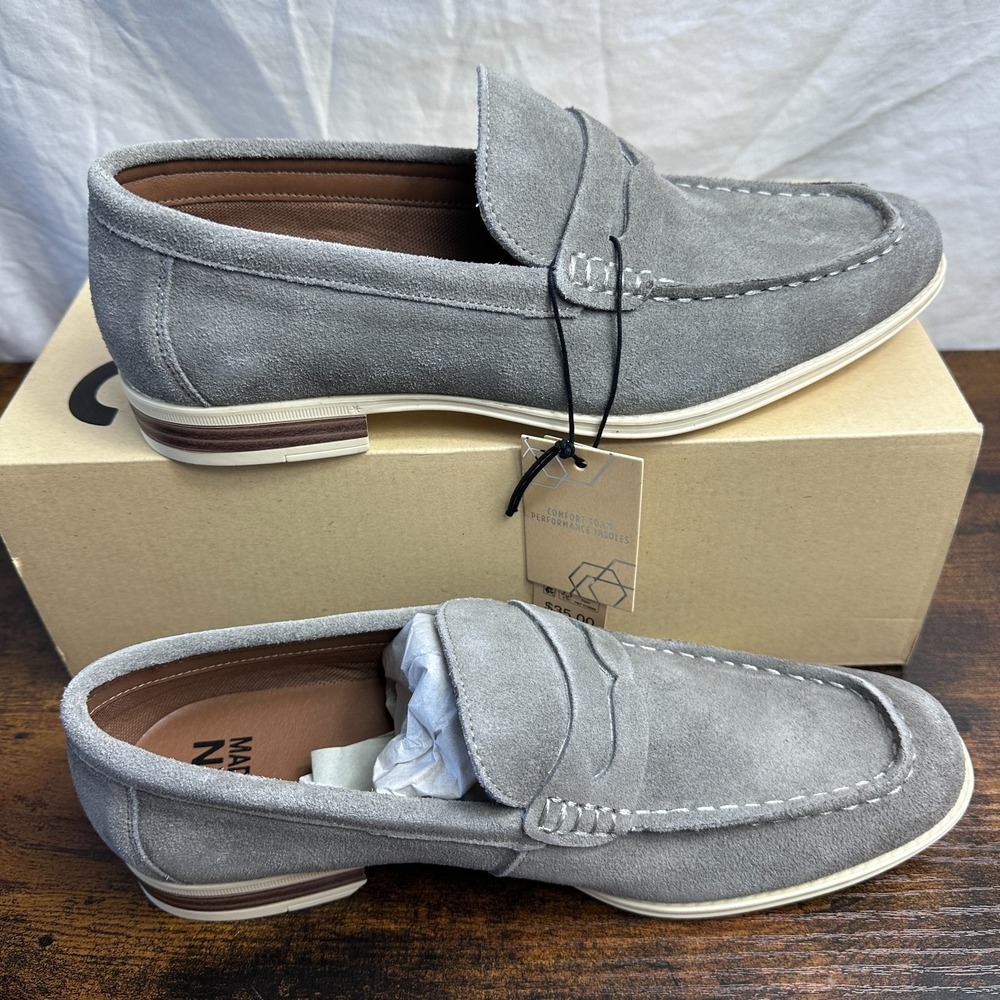 New Madden NYC Slip On Men's Size 7 Loafers Shoes Gray Suede Casual Preppy Retro - Picture 2 of 9